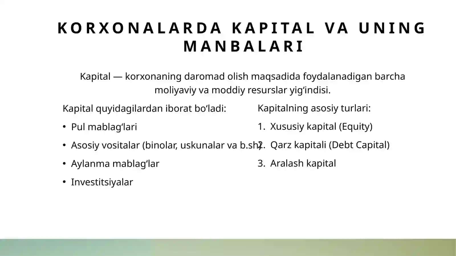 Kapital va moliyaviy ta'minot jarayonini boshqarish 4