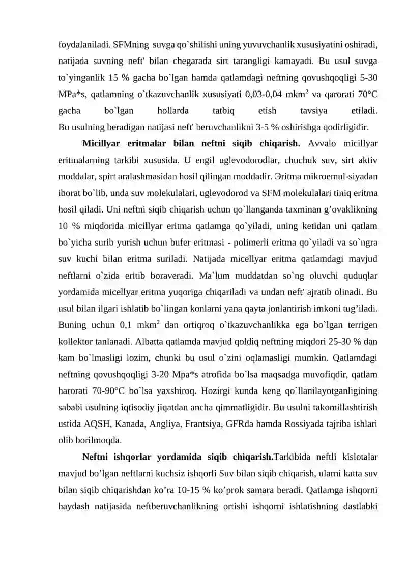 Neft beraolishligini oshirish usullari 4