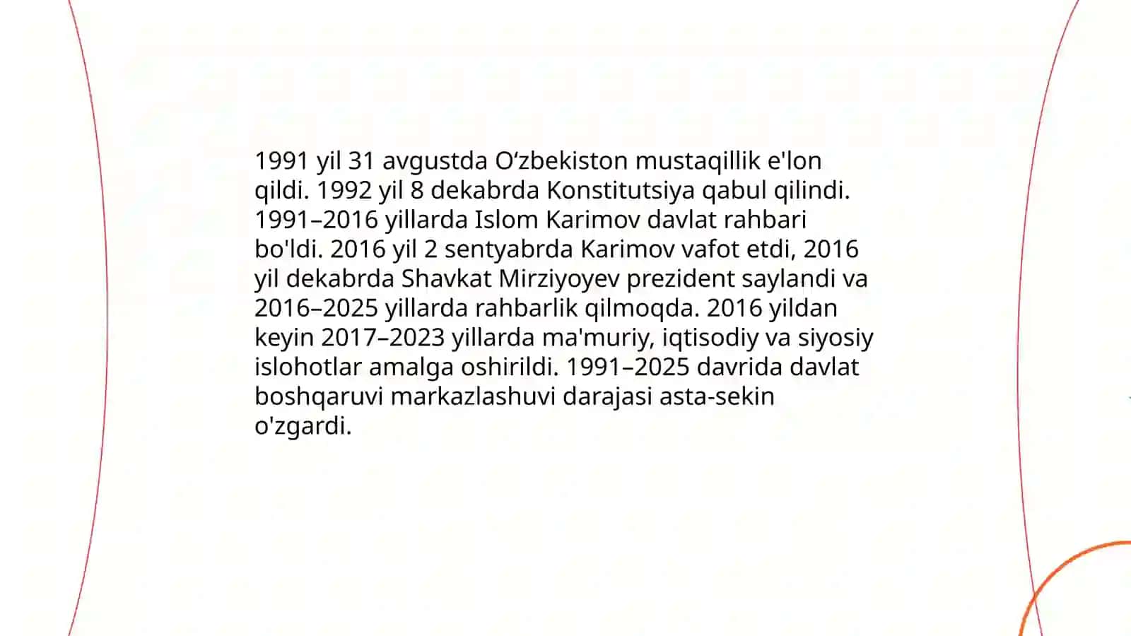 O'zbekistonda va Jahonda yuz bergan o'zgarishlar 4
