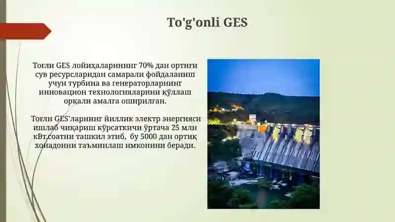 Kichik GES lar toifalari 4
