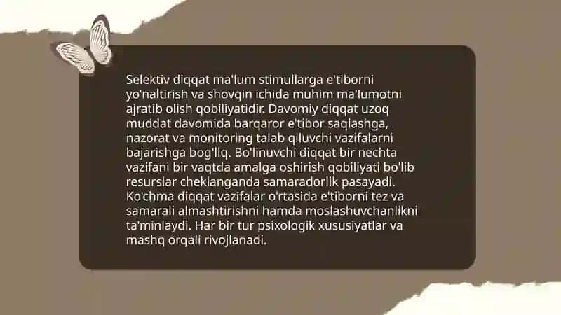 Diqqatning ta'rifi va asosiy xususiyatlari 4