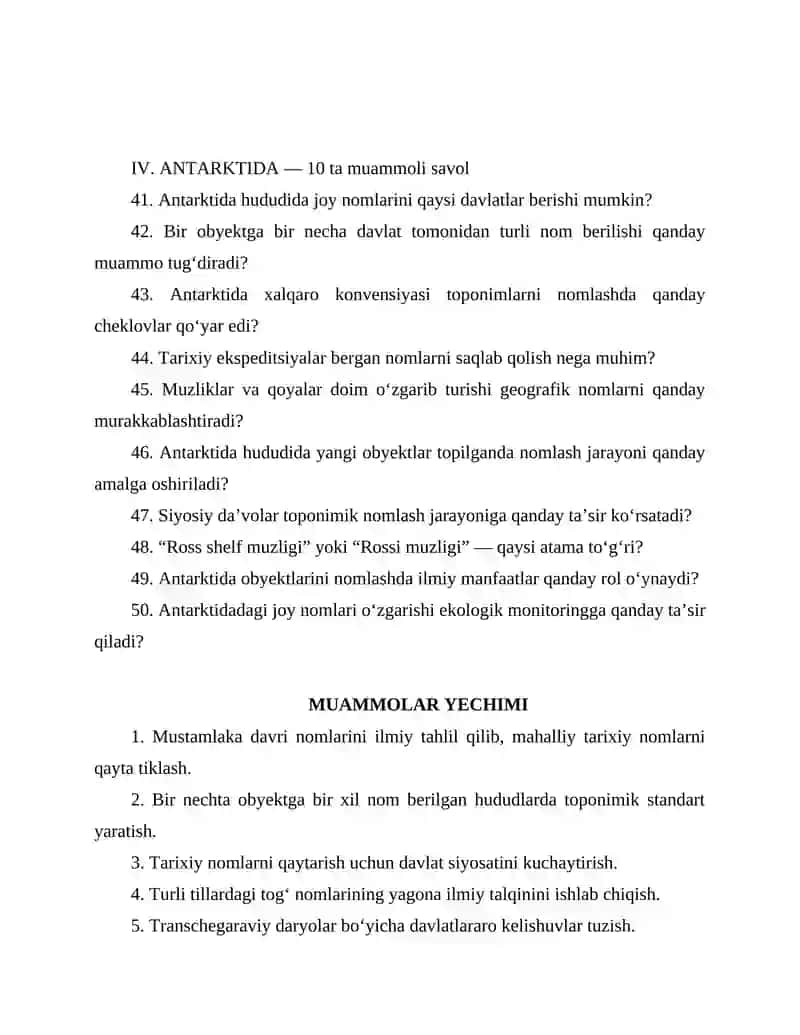 AFRIKA, AVSTRALIYA, OKEANIYA VA ANTARKTIDA TOPONOMIYASI 4