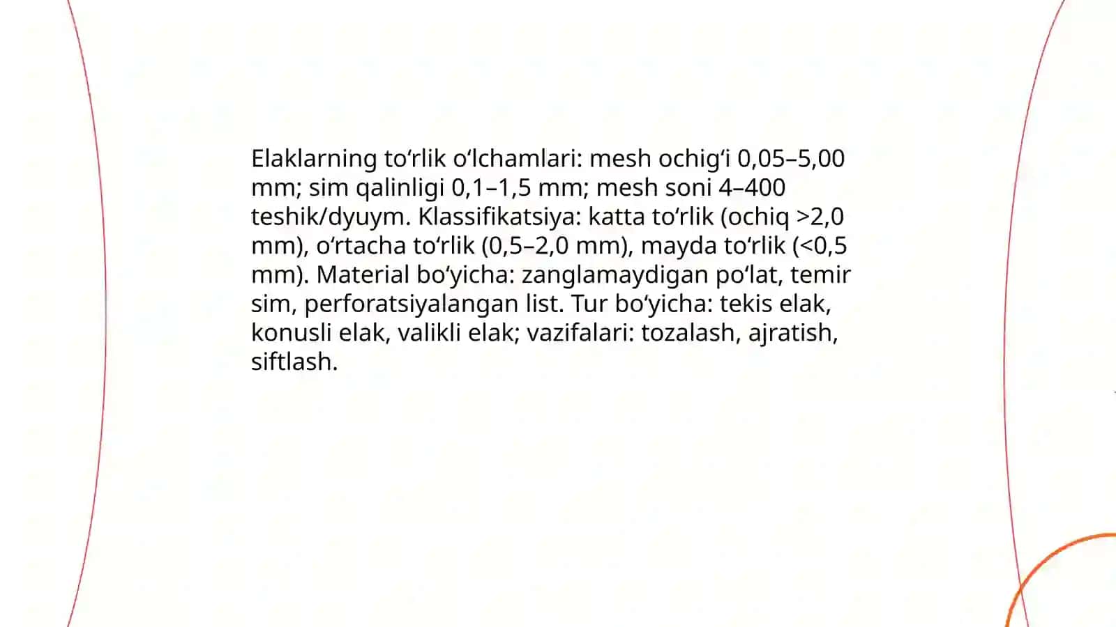 Un chiqarishdagi aparatlar elaklar 4