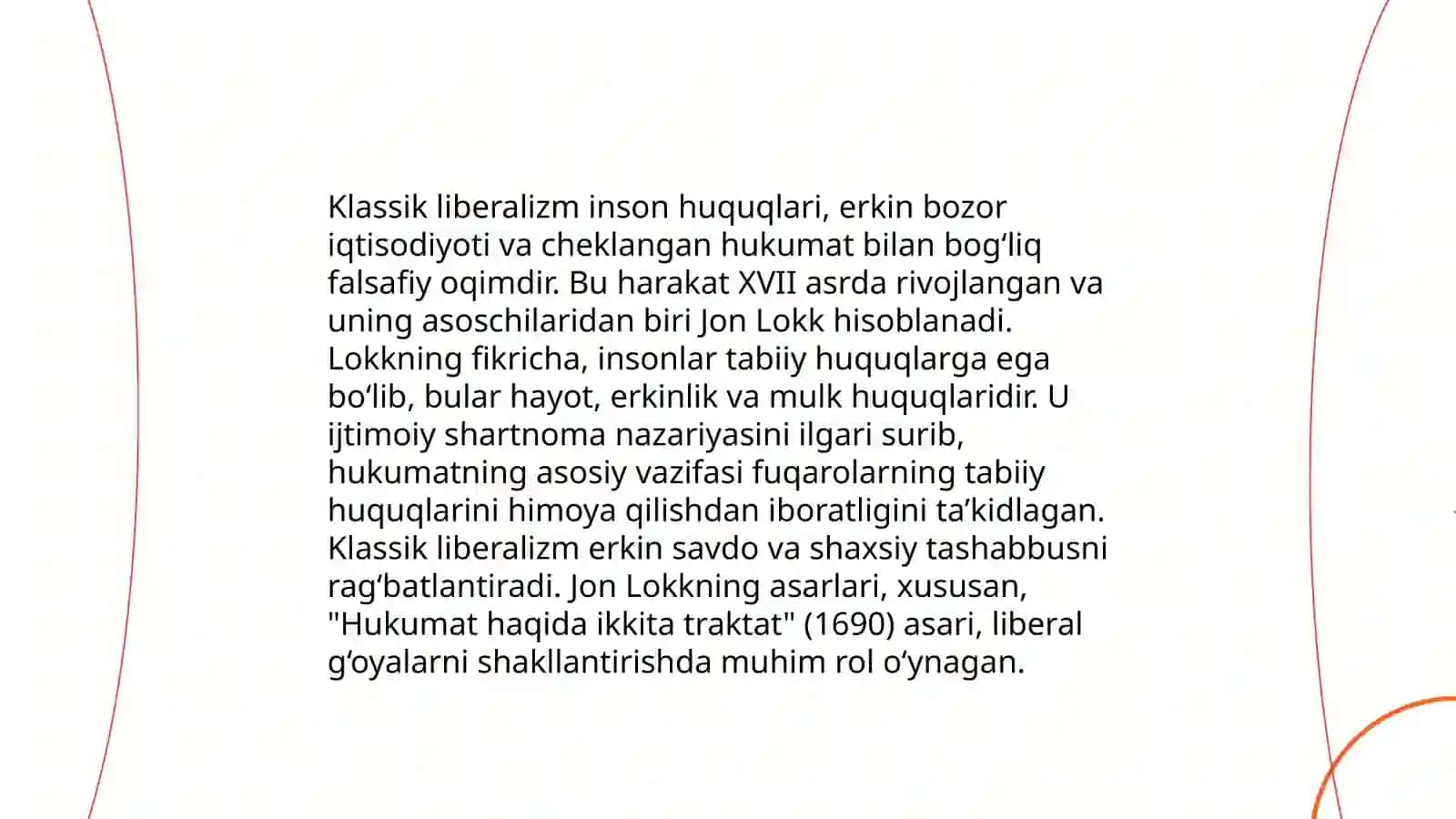 Jon Lokk klassik liberalizm mafkurasining asoschisi 4