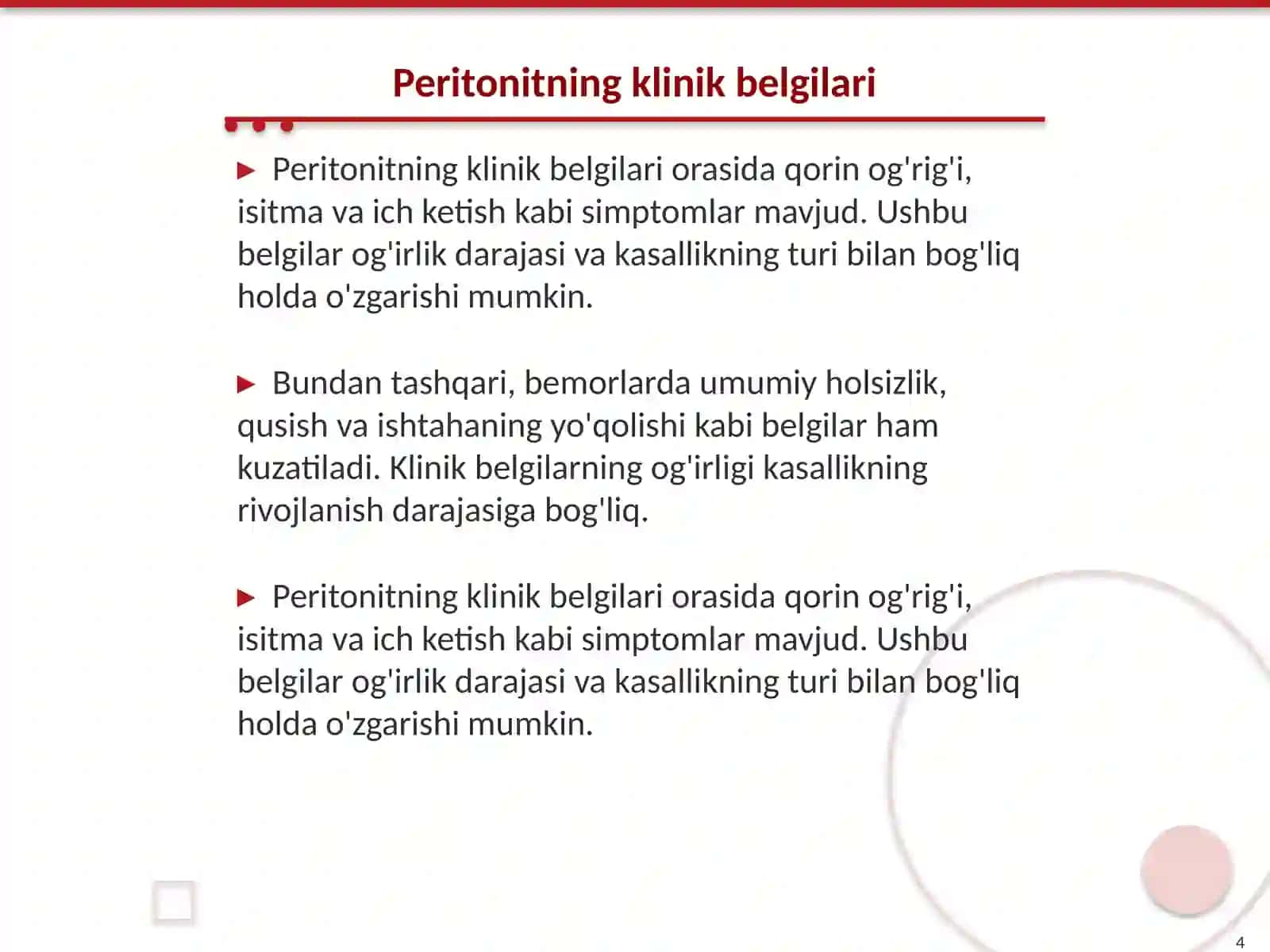 Peritonitning patogenezi va patologik anatomiyasi 4