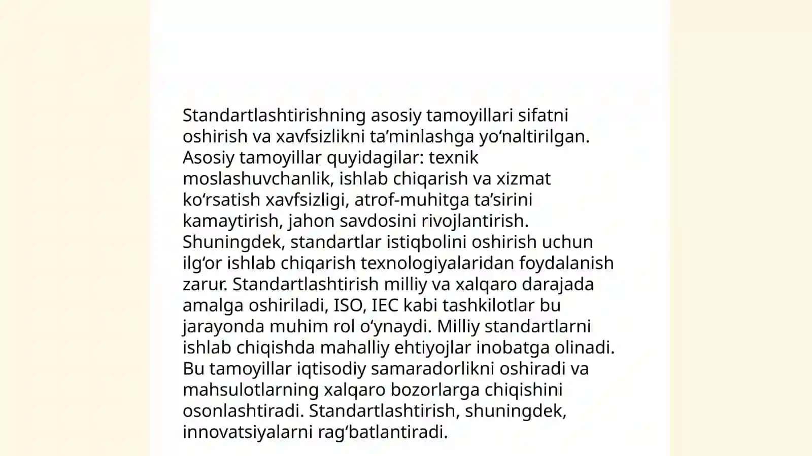 Standartlashtirishning rivojlanish bosqichlari 4