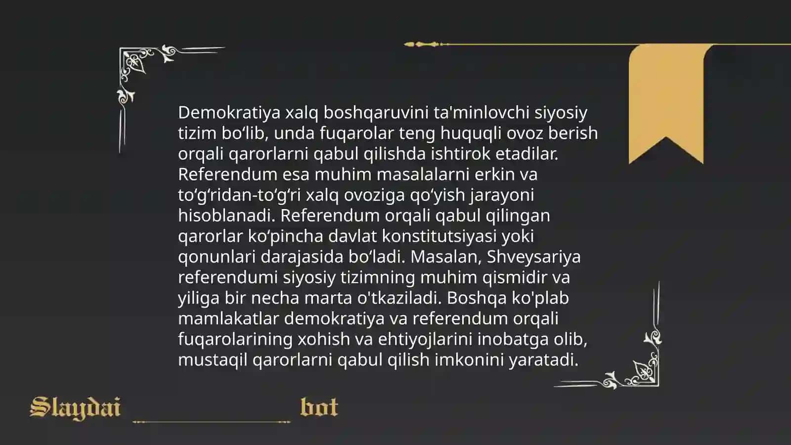 Referendum bevosita demokratiya shakli Ròziqulova Komila 4