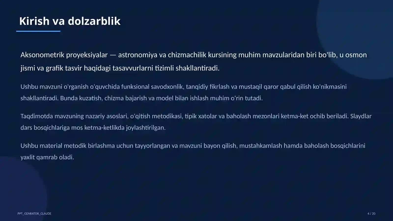 Aksonometrik proyeksiyalar (8-sinf) 4