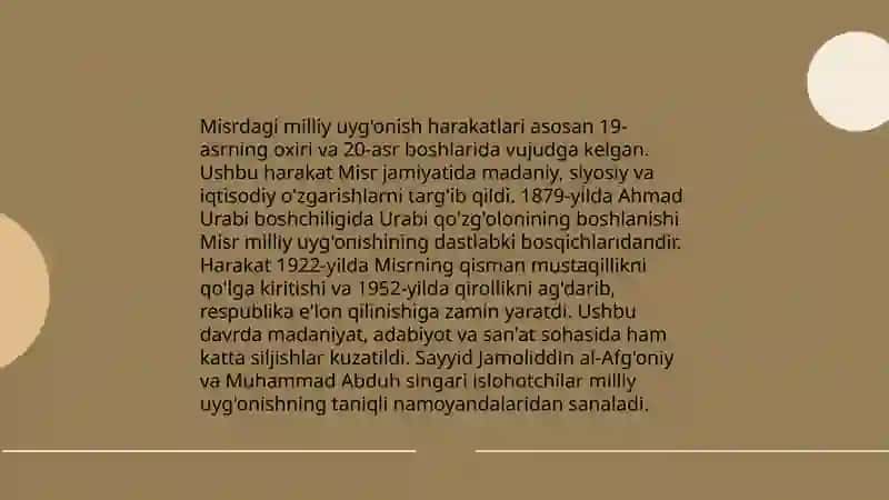 XIX asr ohirgi choragida Misrdagi siyosiy vaziyatlar 4
