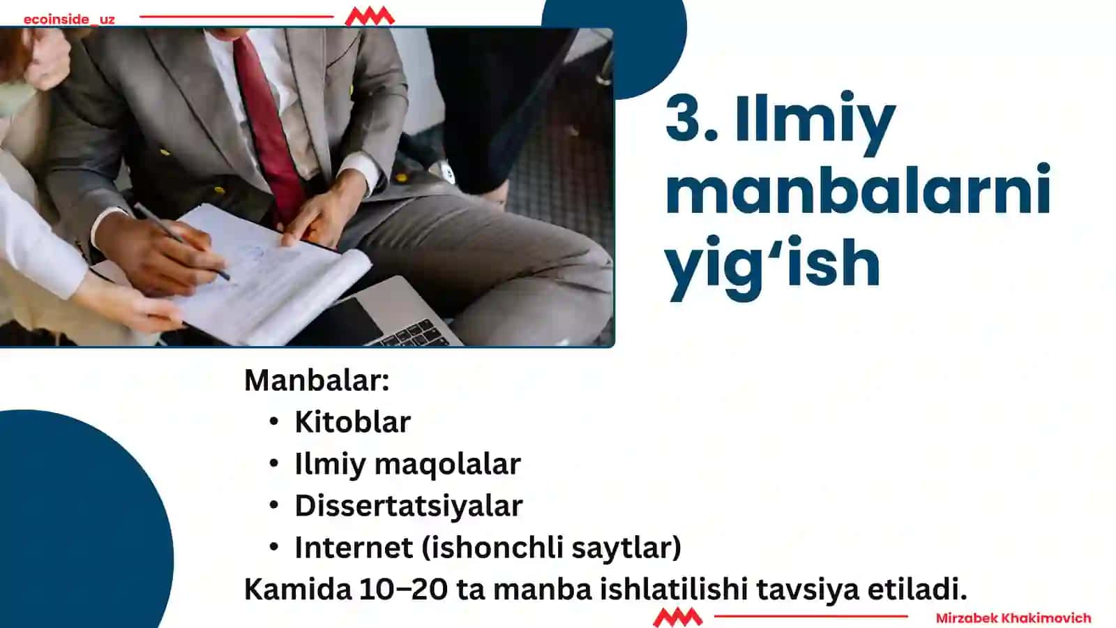 KURS ISHI YOZISH TARTIBI 4