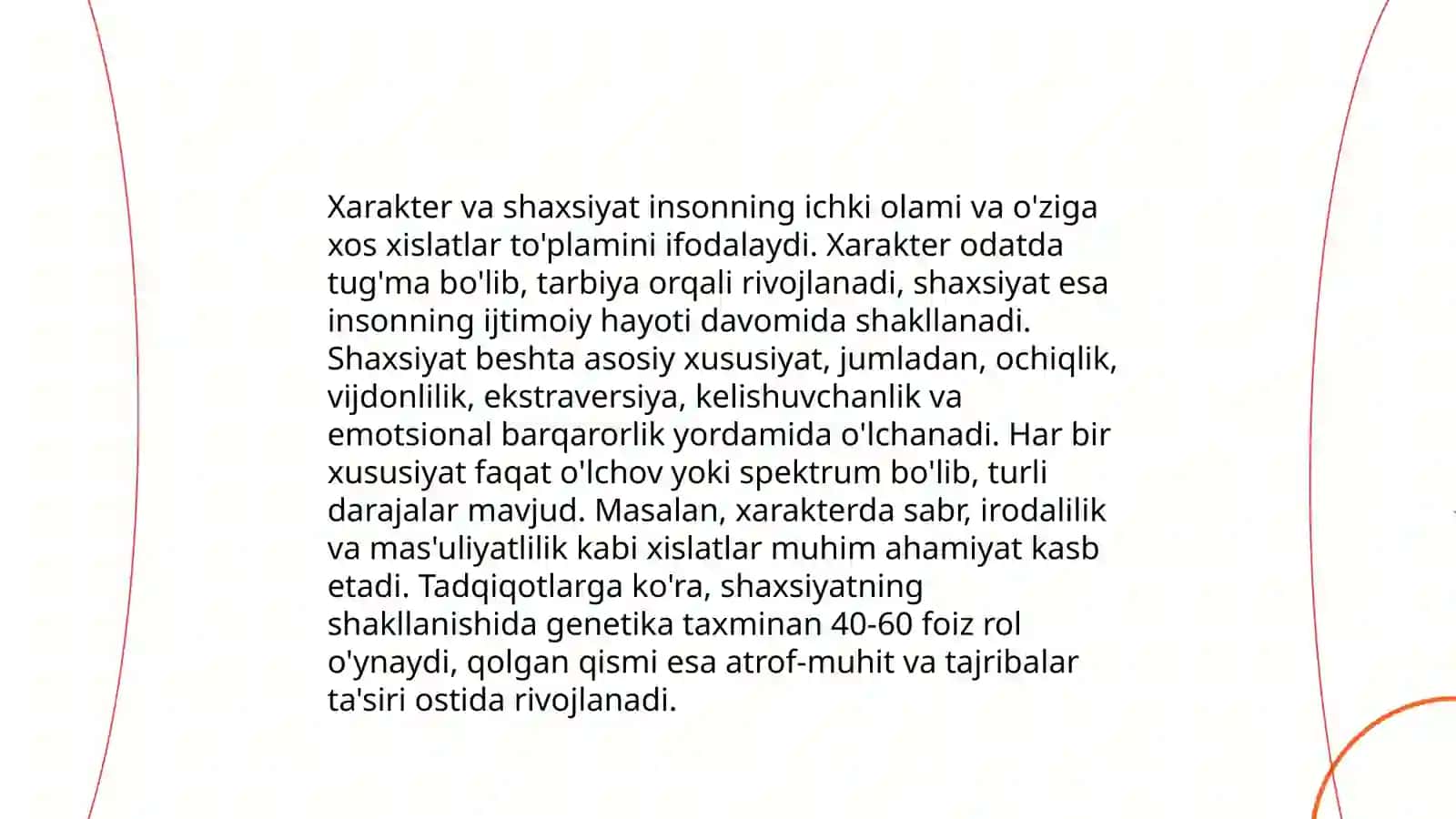 Harakter va uning xossalari 4