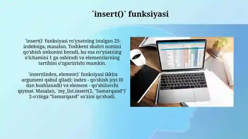 Ro'yxatga elementlar qo'shish 4