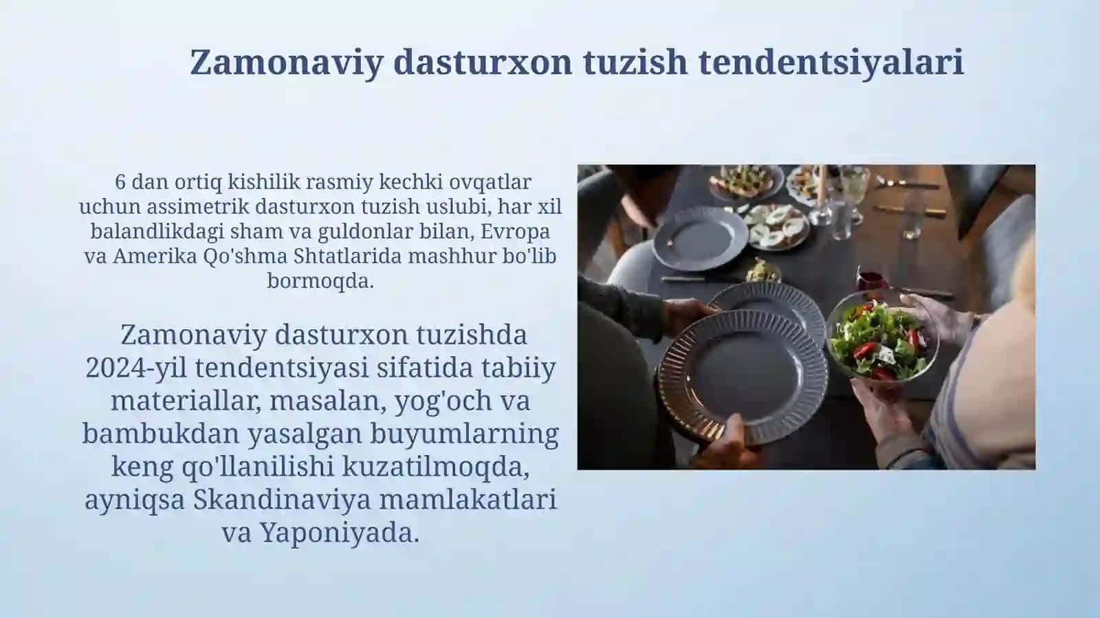 Dasturxon tuzash usullari 4