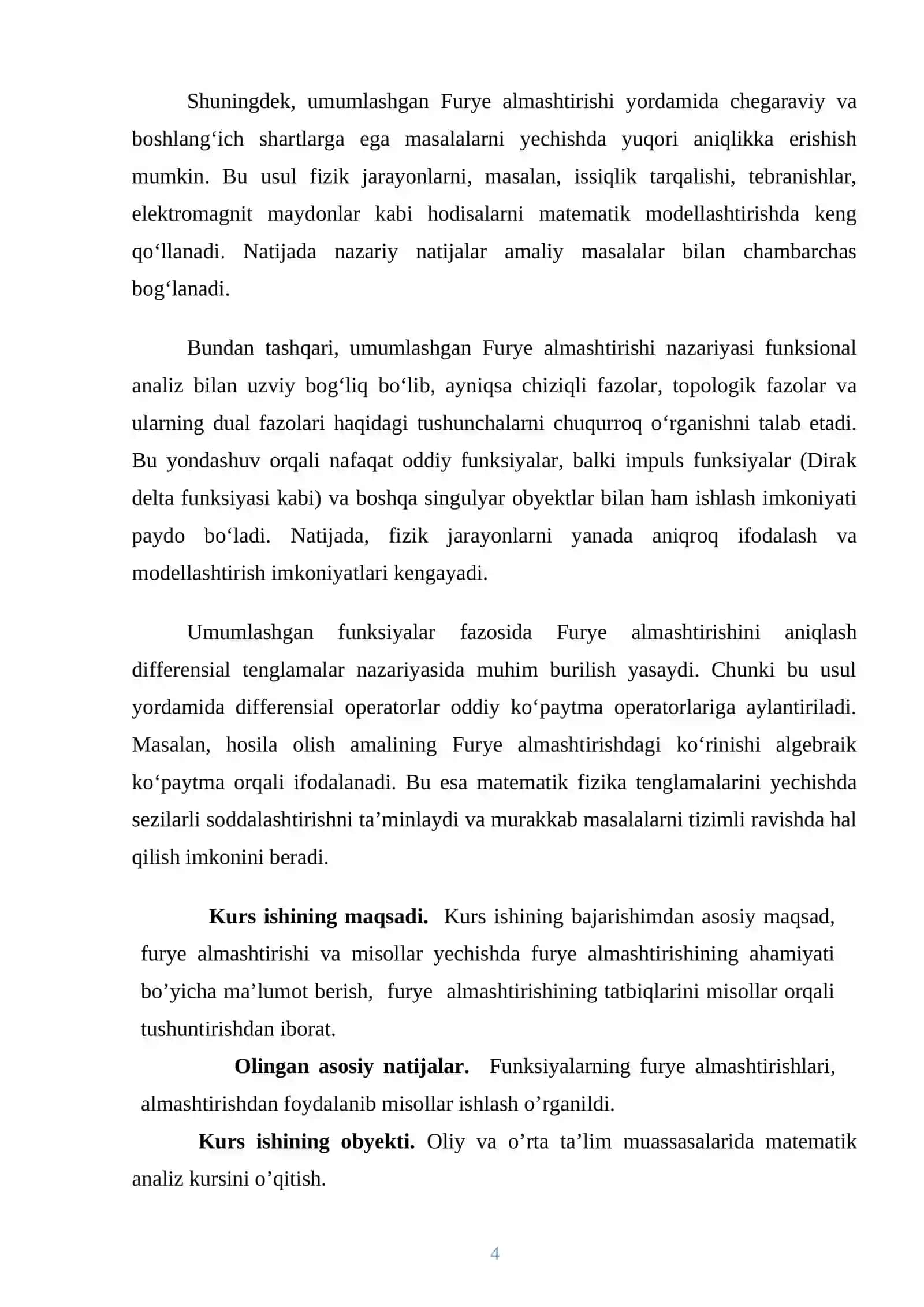Umumlashgan fure almashtirishi.Misollar 4