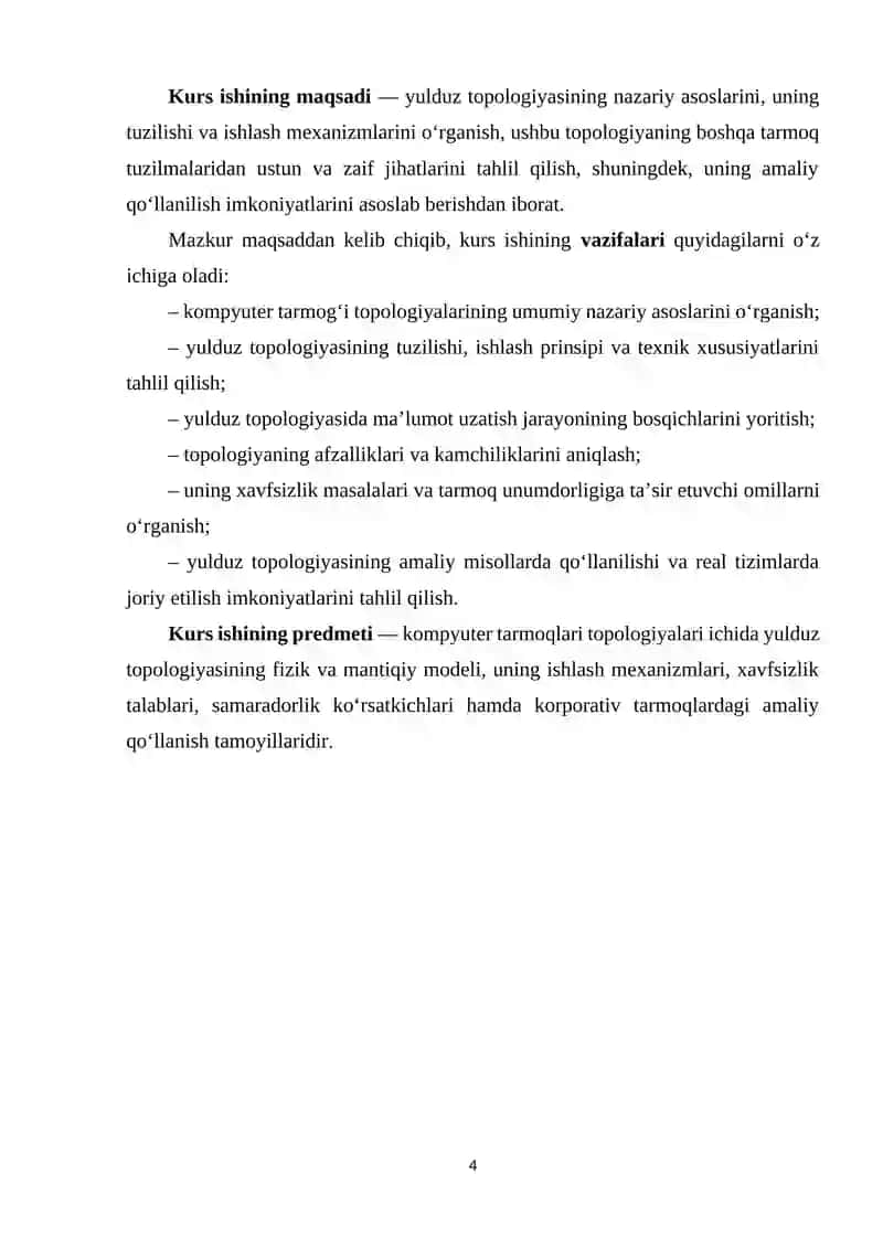 Yulduzli topologiya tahlili 4