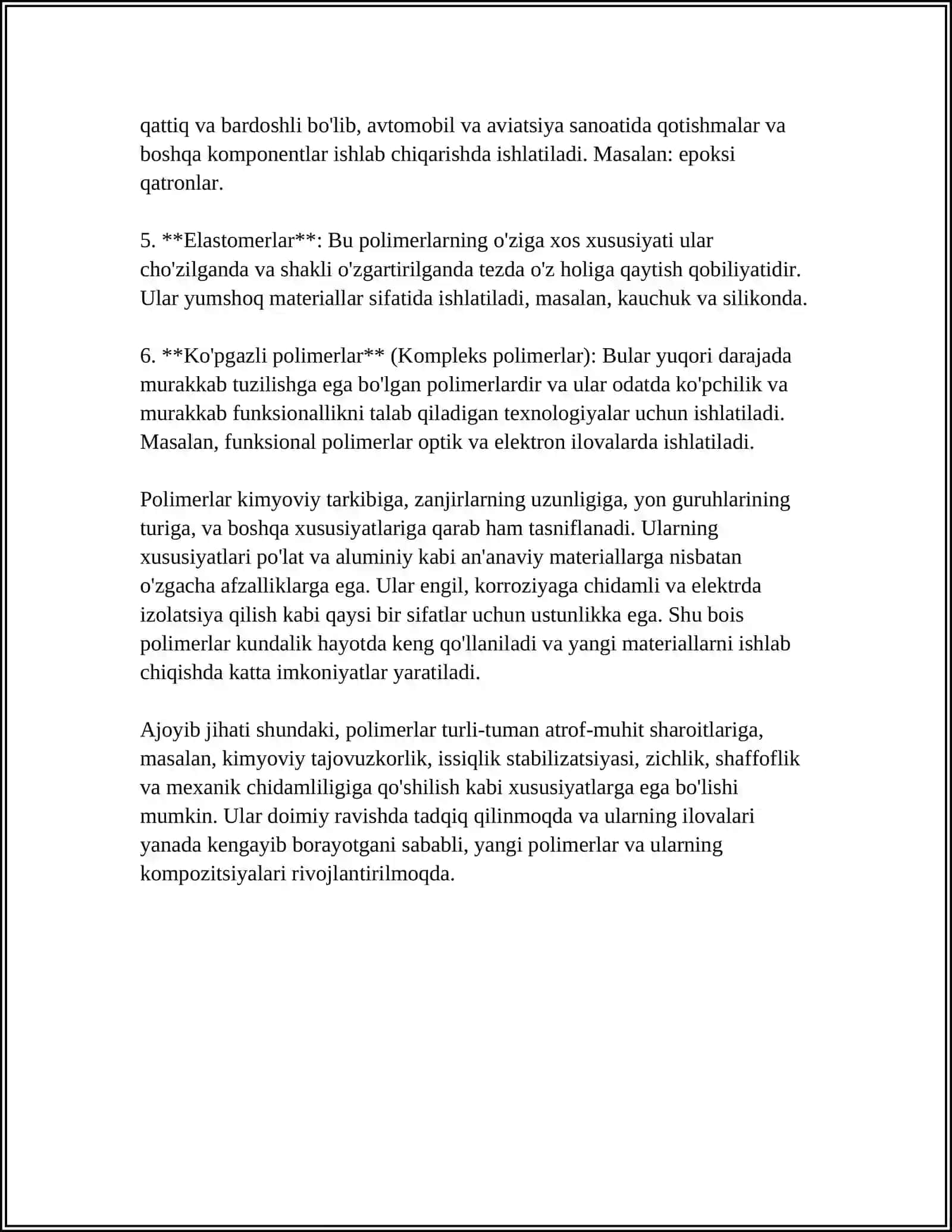 POLIMERLAR HAQIDA 4