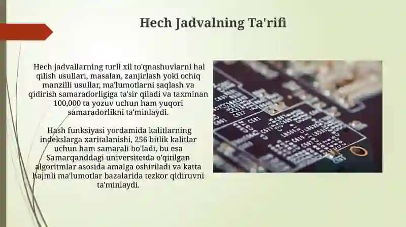 Hech Jadval Ma'lumotlar Tuzilmasi 4