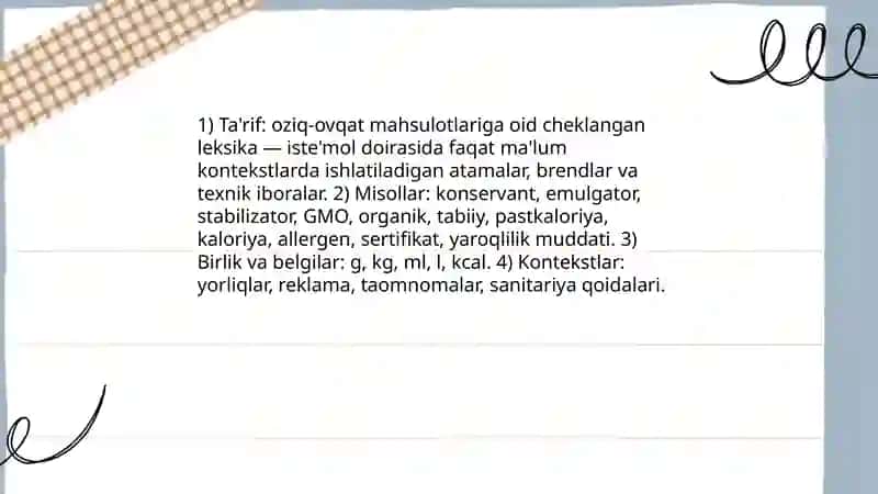 Iste'mol doirasi chegaralangan leksika 4