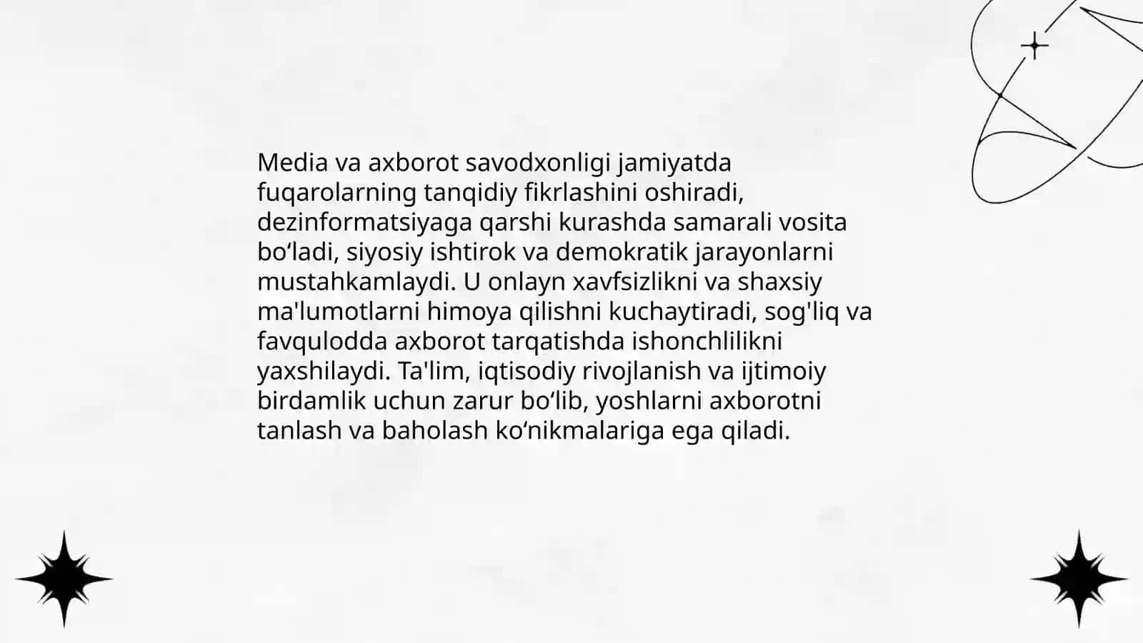 Media va axborot savodxonligi tushunchasi va uning axamiyati 4