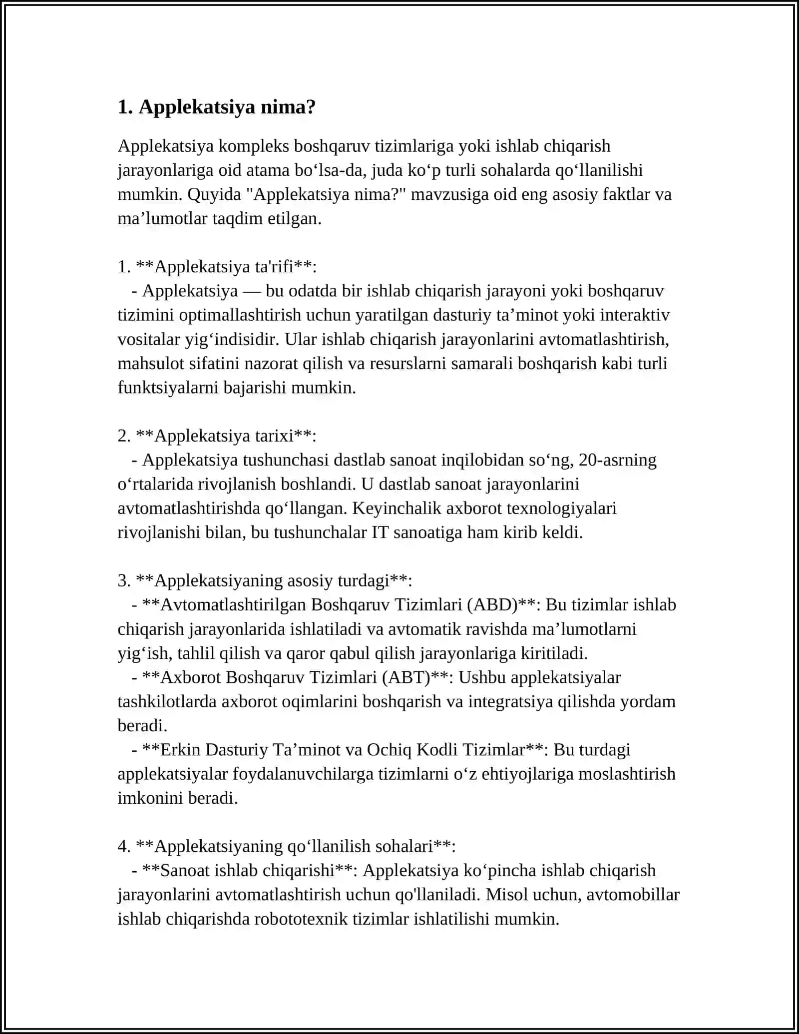 APPLEKATSIYALAR 4