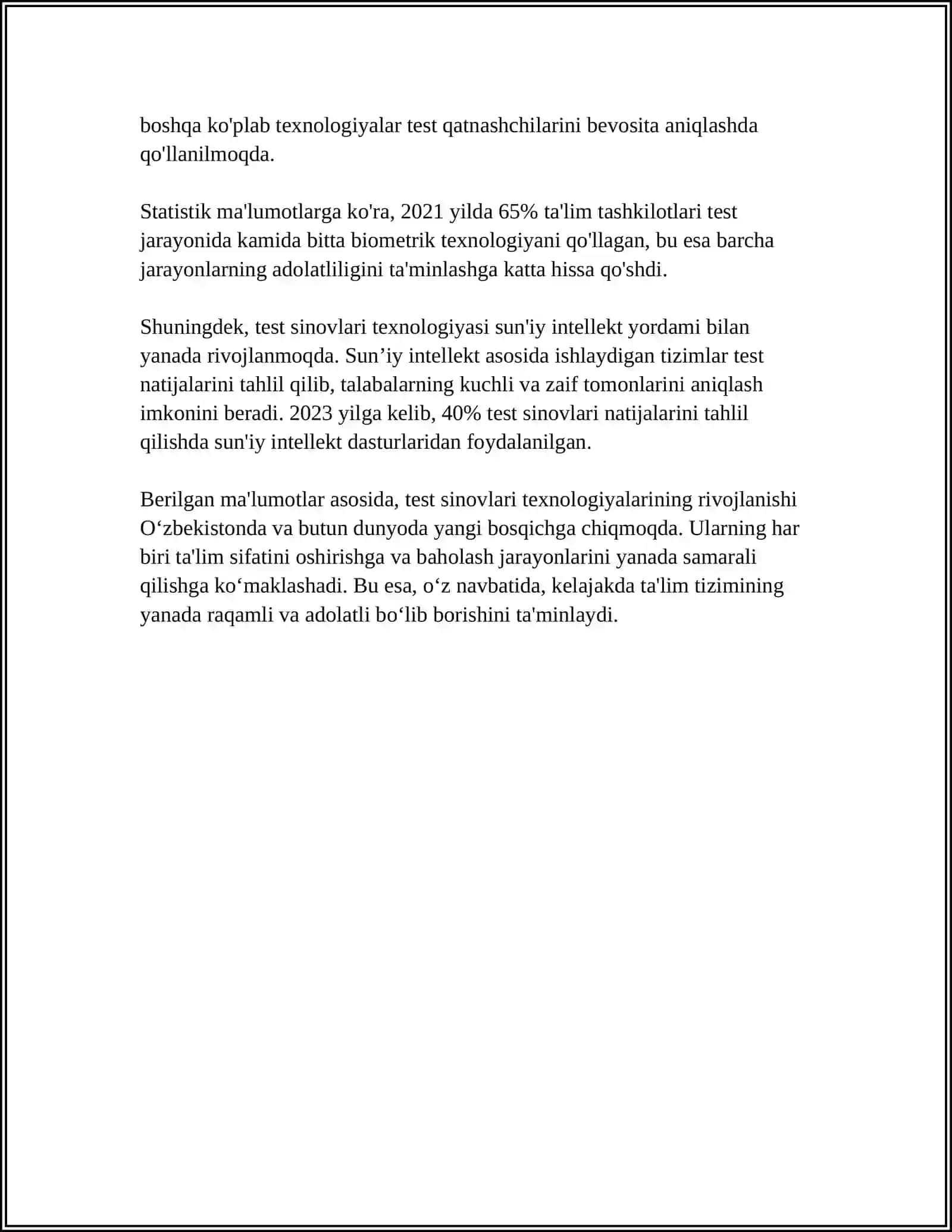 Test sinovlari texnologiyasi 4