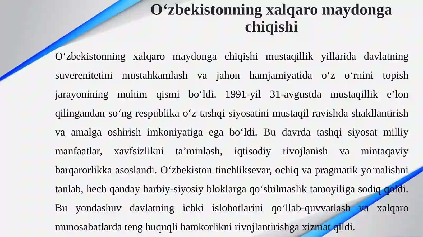 O‘zbekistonni butun dunyo tanimoqda 4