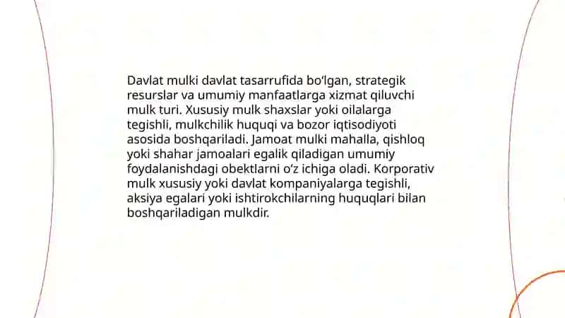 Mulk va mulk munosabatlari 4