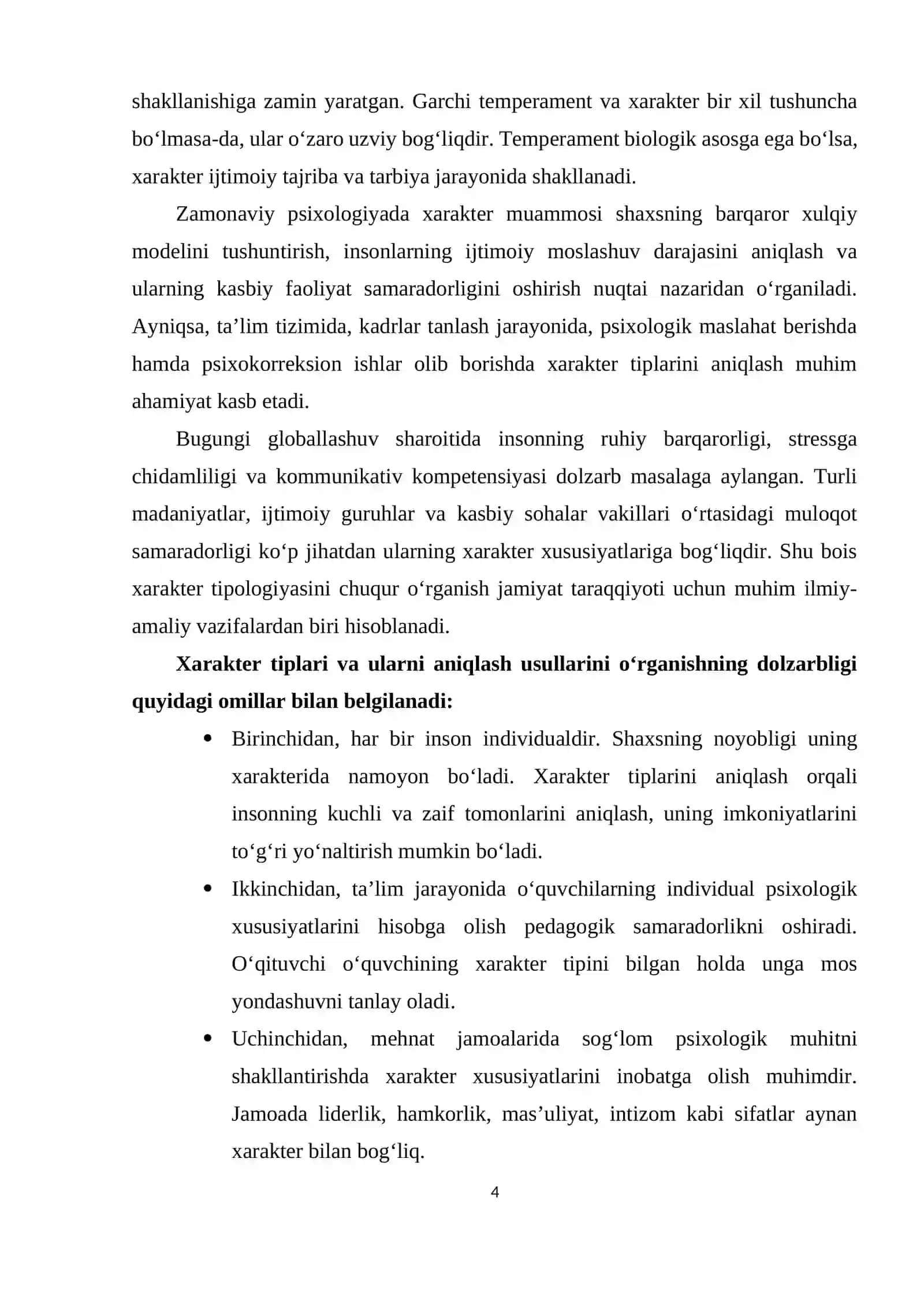 Xarakter tiplari va ularni aniqlash usullari 4