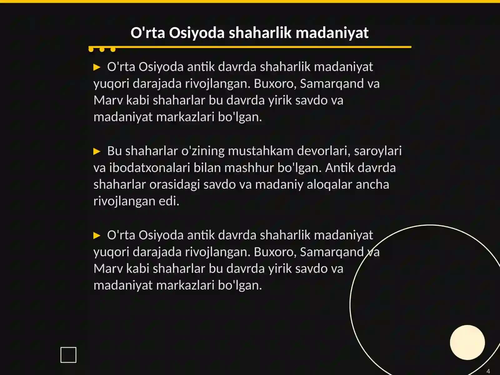 O'rta Osiyoda Antik davri me'morchiligi 4