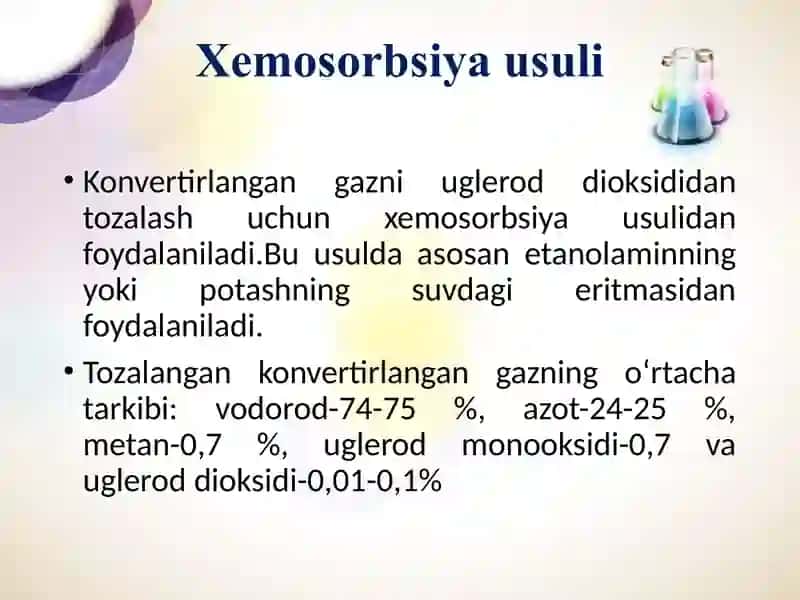 Konvertirlangan gazni tozalash usullari 4