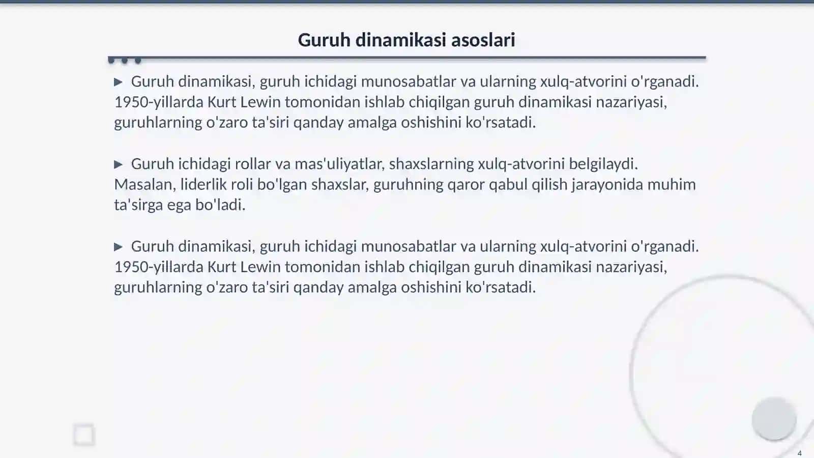 Ijtimoiy ta’sir va guruh xulq-atvori 4