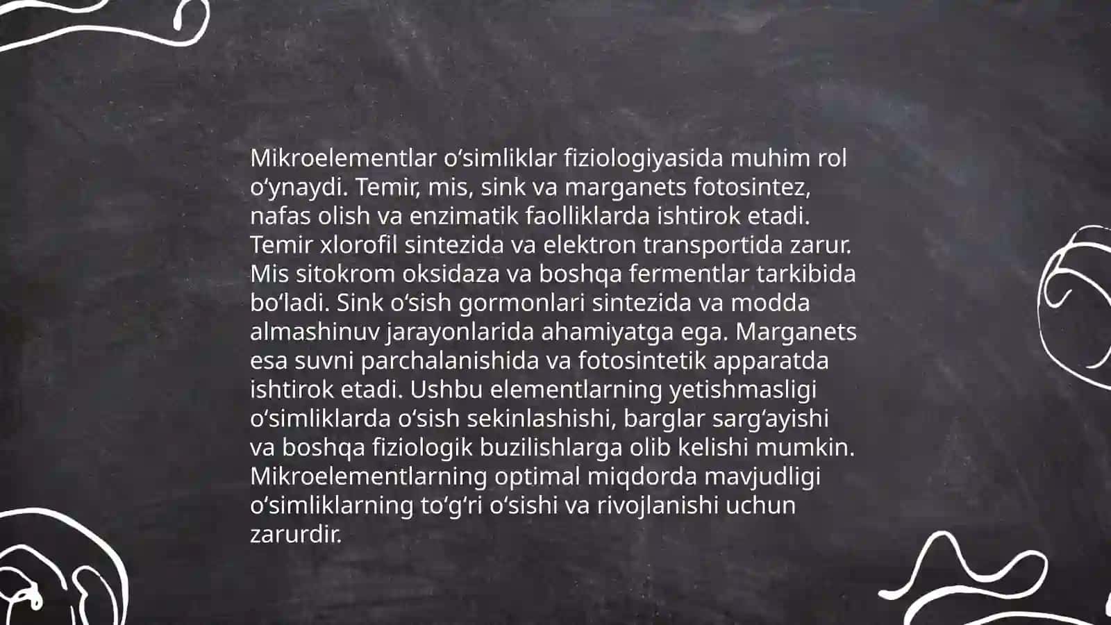 Mikroelementlarning o' simlik hayotidagi ahamiyati 4