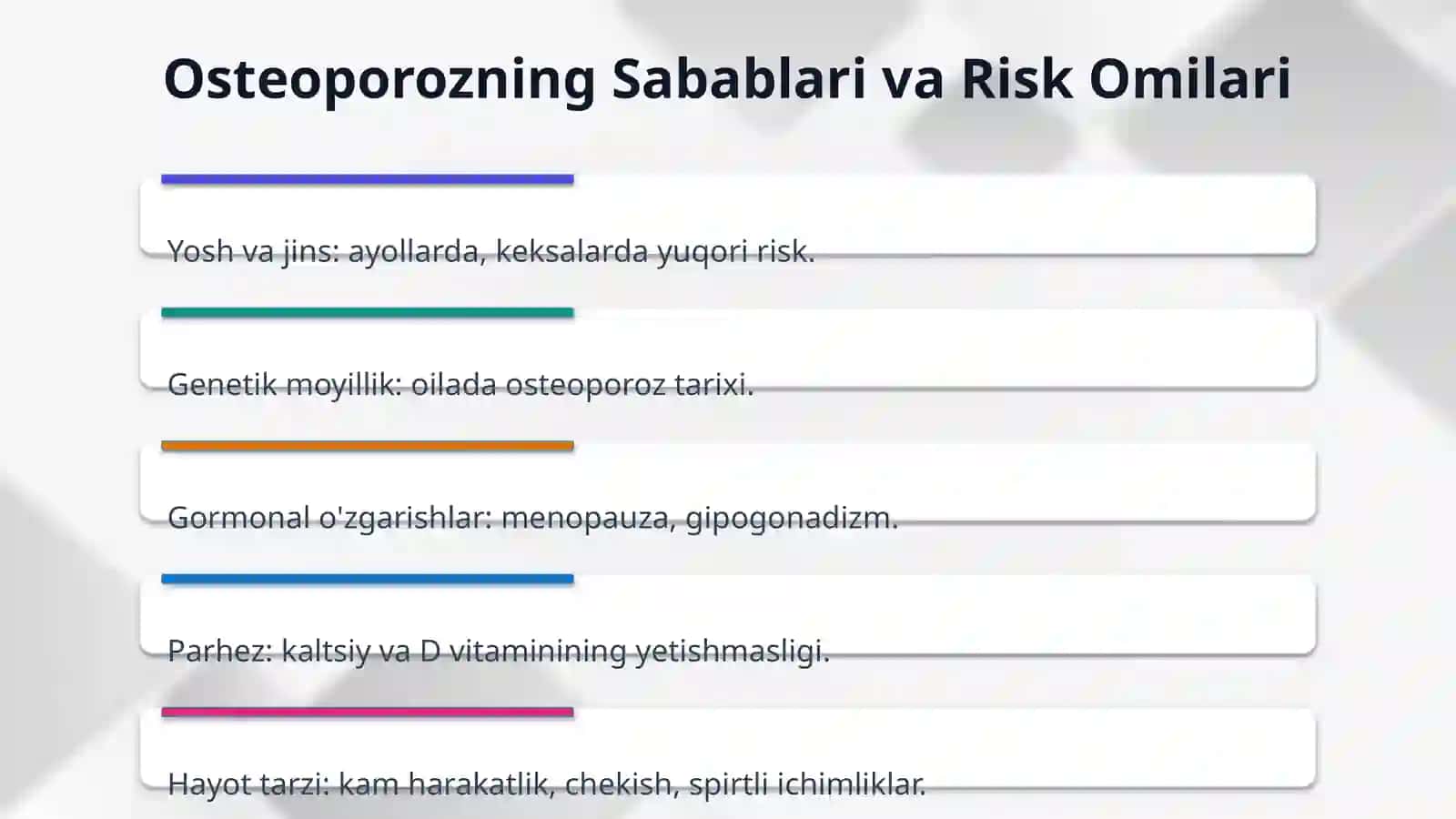 Osteoporozni davolash va profilaktikasi. 4