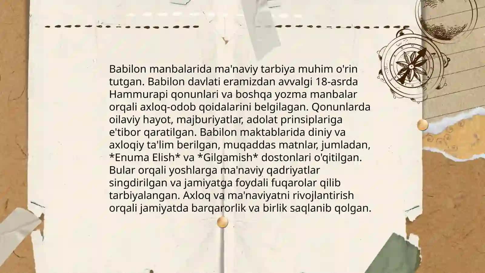 Qadimgi Sharq manbalarida ma’naviy tarbiya masalasi 4