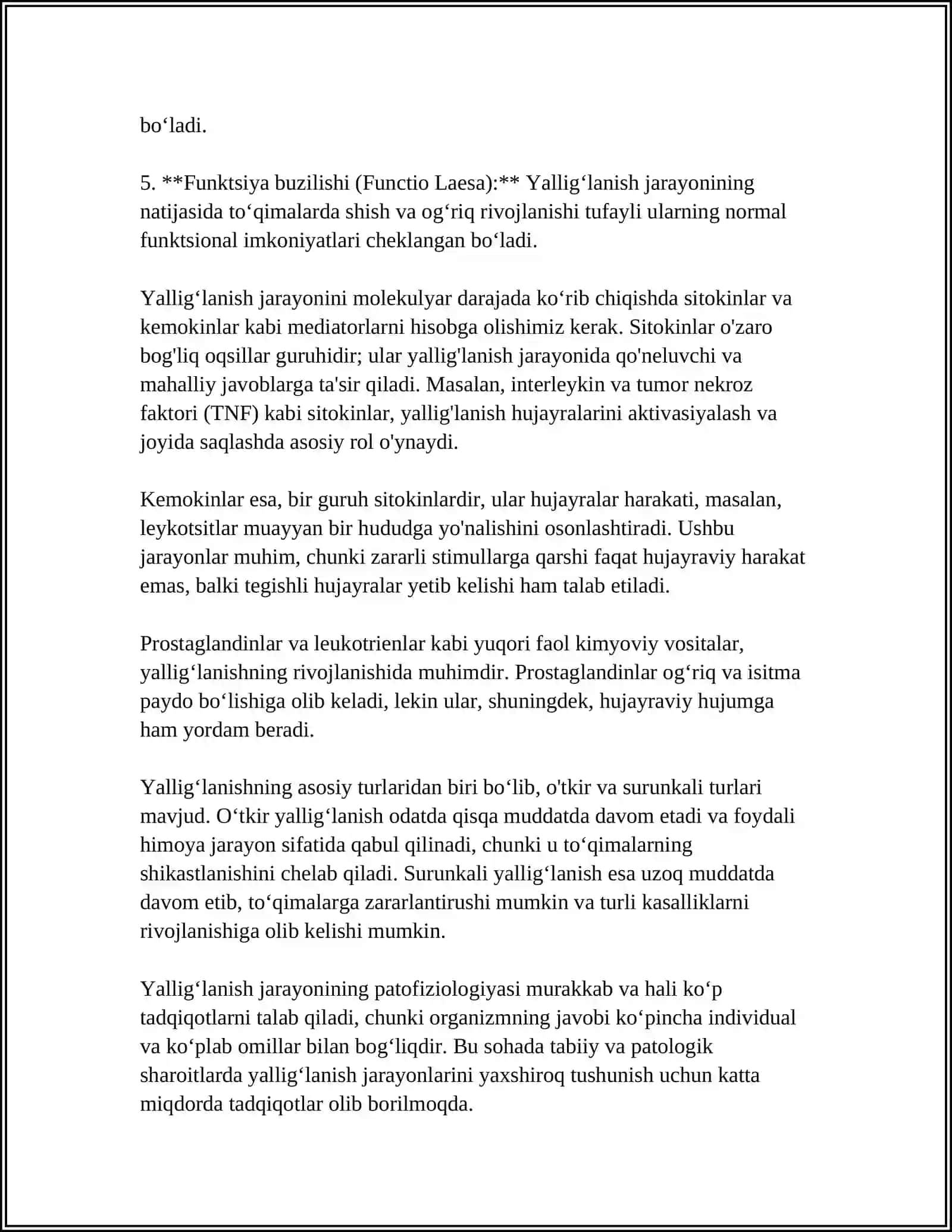 TIBBIYOTDA YALLIGʻLANISH KASSALIGI 4