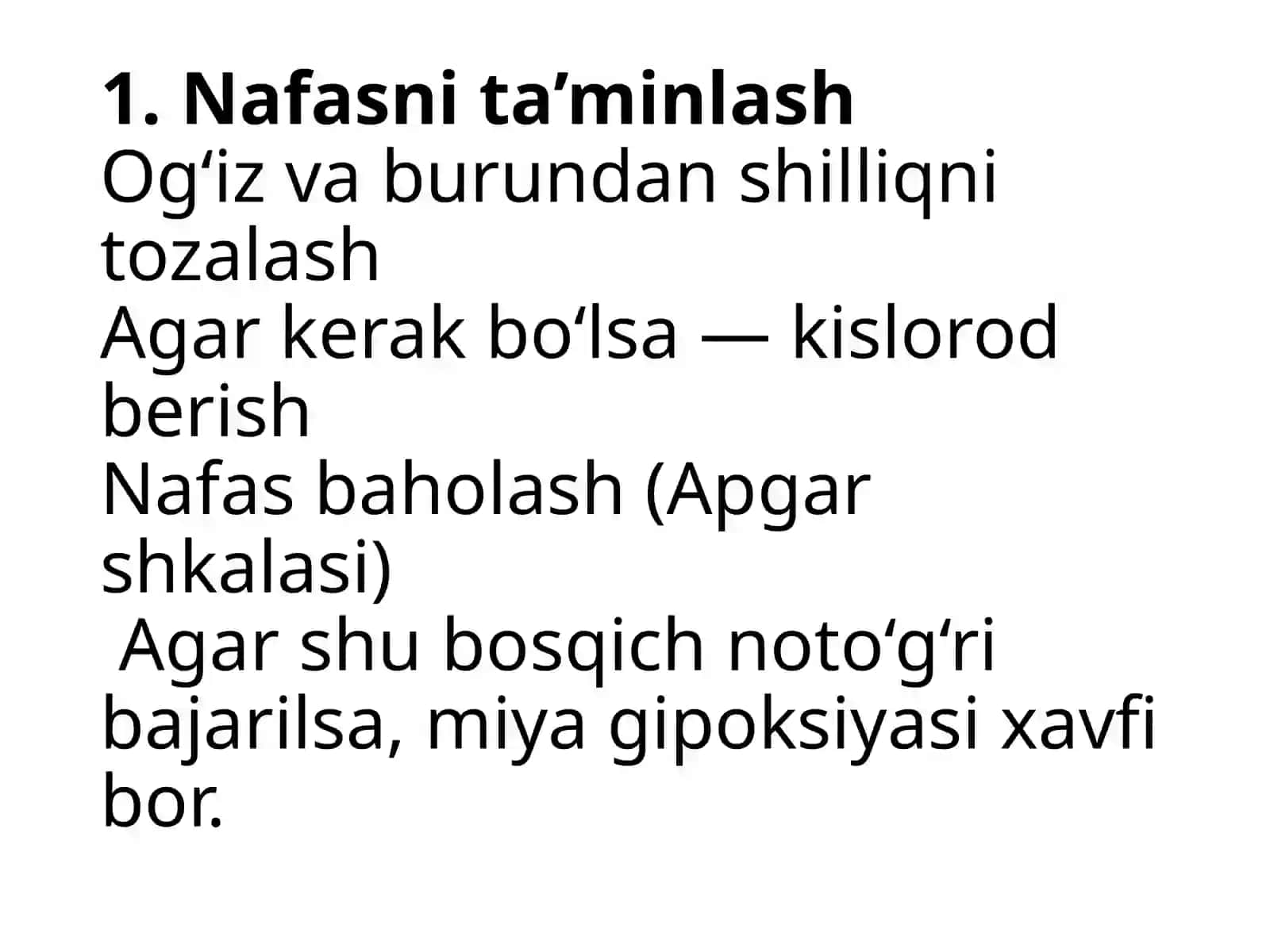 Yangi tugʻilgan chaqaloqning birlamchi parvarishi va patronaji 4