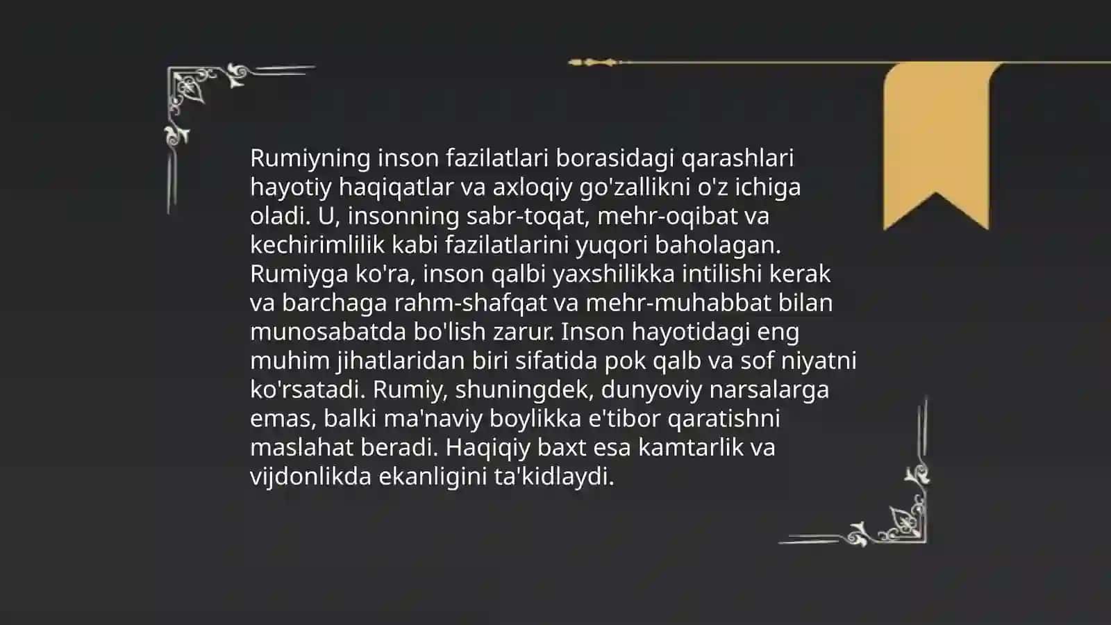 Jaloliddin Rumiy asarlarida komil inson tarbiyasi 4