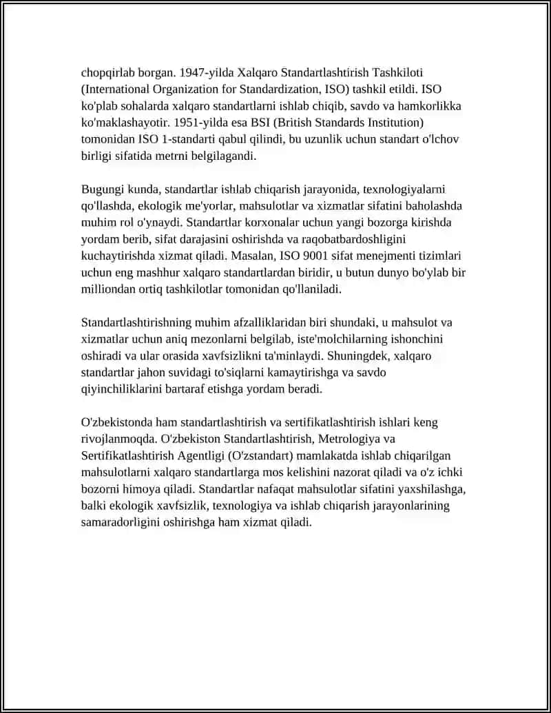 STANDART VA UNING TURLARI 4