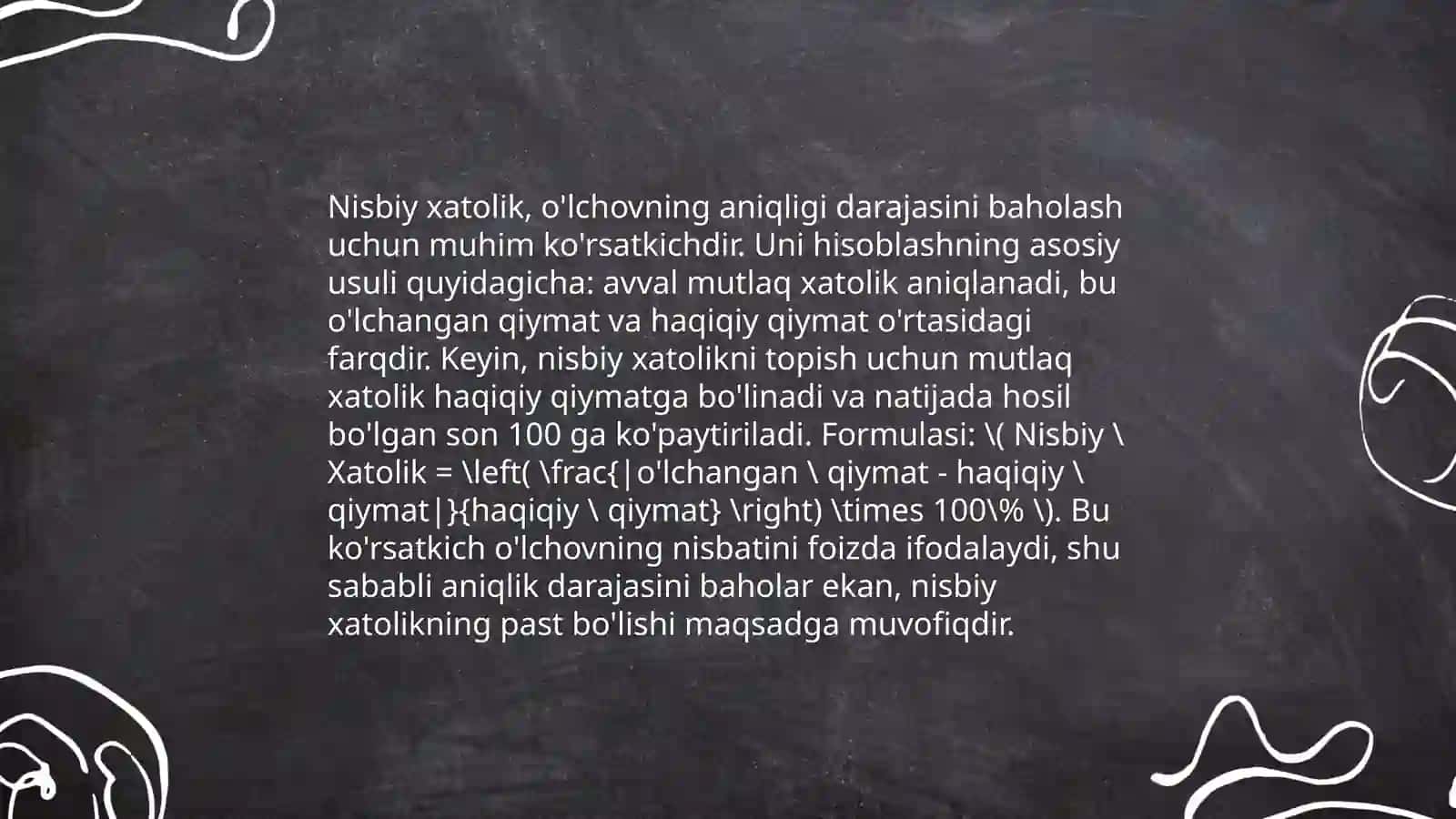 Nisbiy xatolik 4