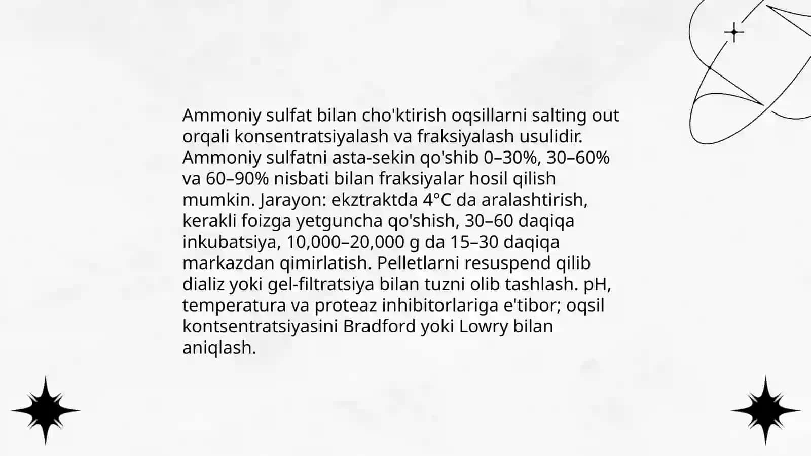 Oqsillarni ajratib olish va tozalash 4