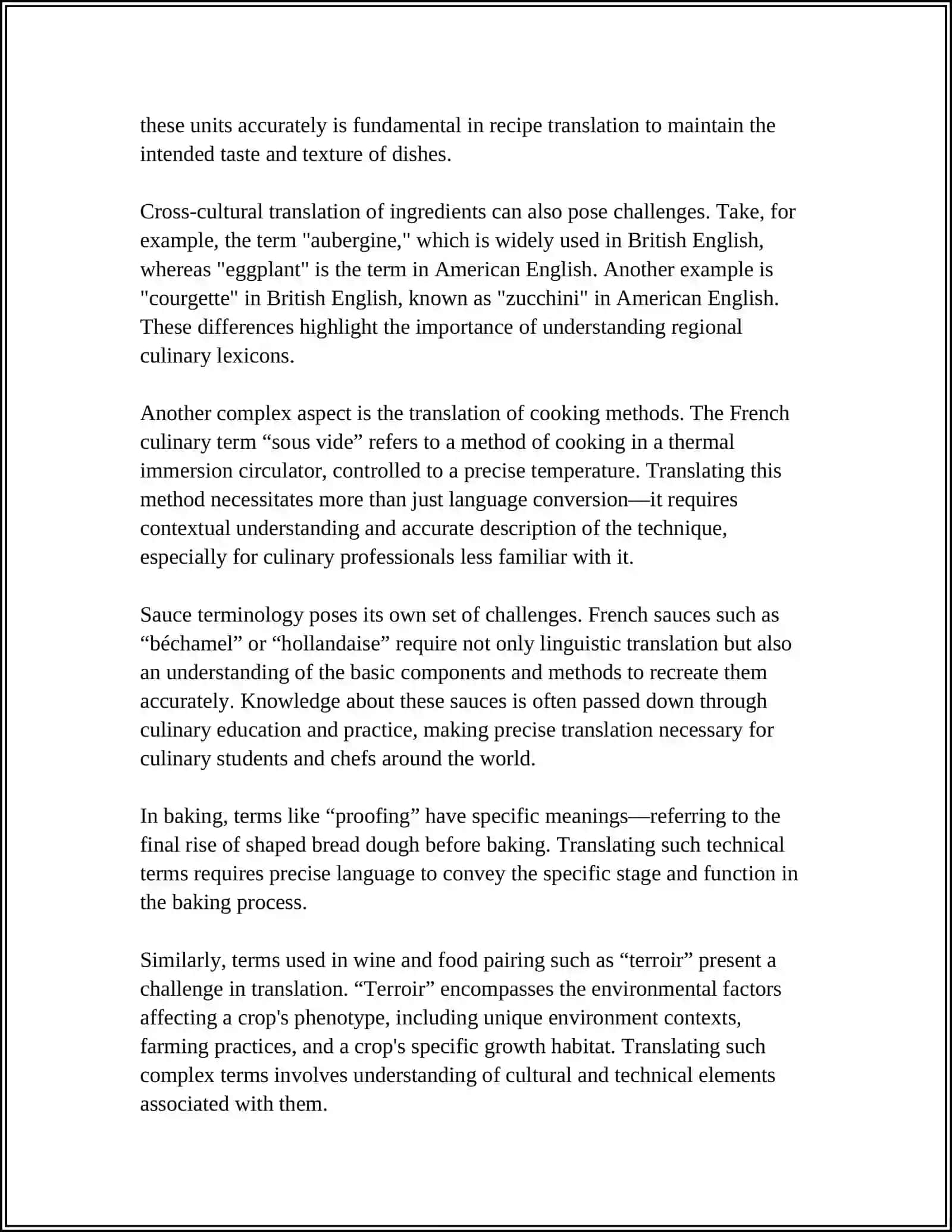 Translation of Culinary Terminology 4