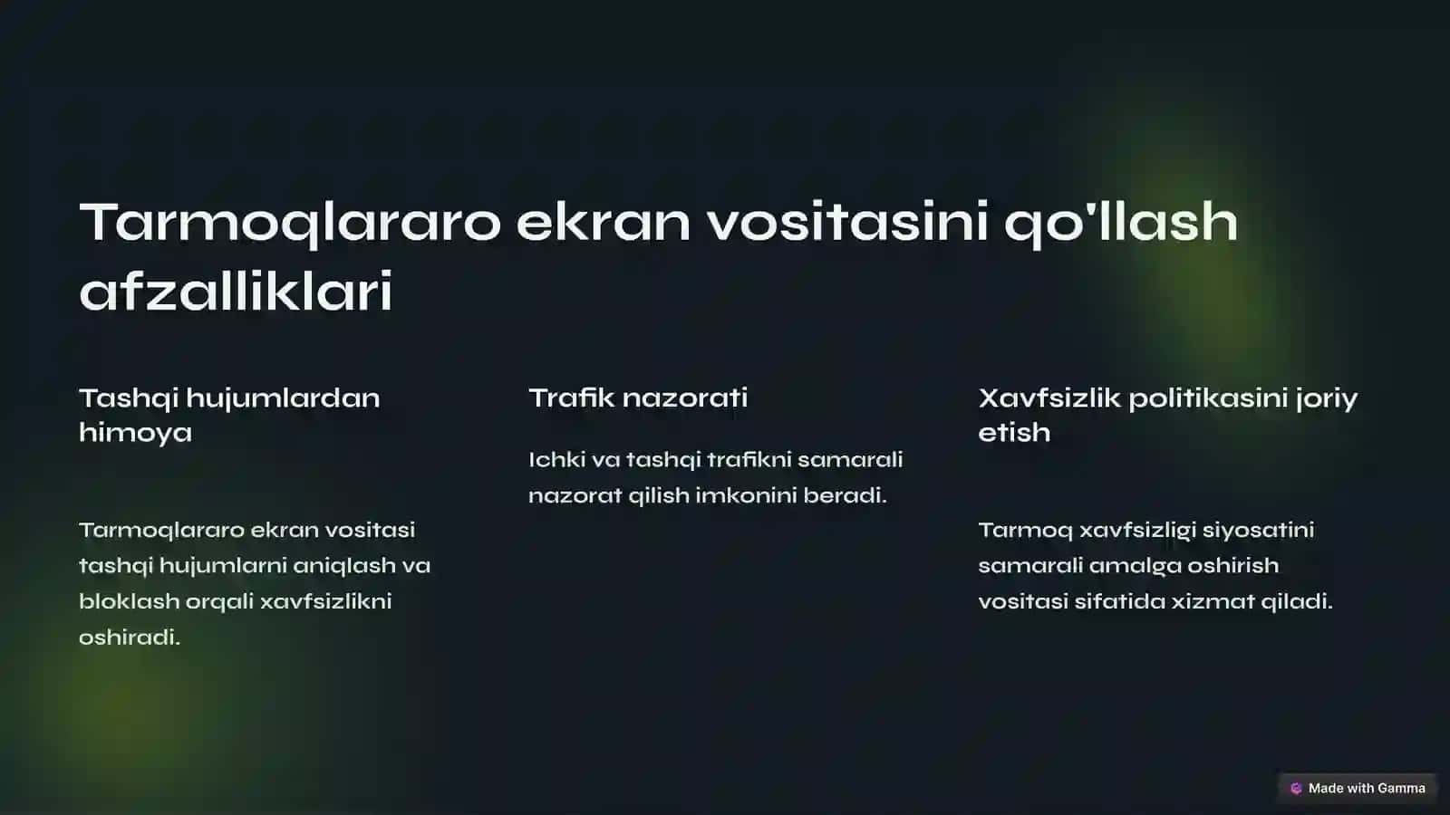 Tarmoqlararo ekran vositasi 4