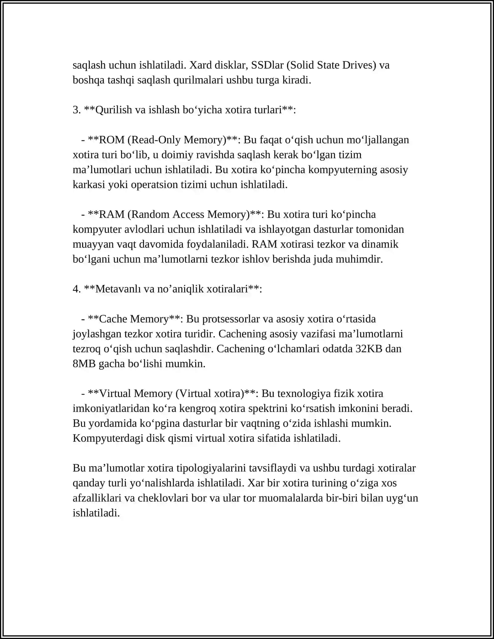 XOTIRANING BUZULISHI VA RIVOJLANISHI 4