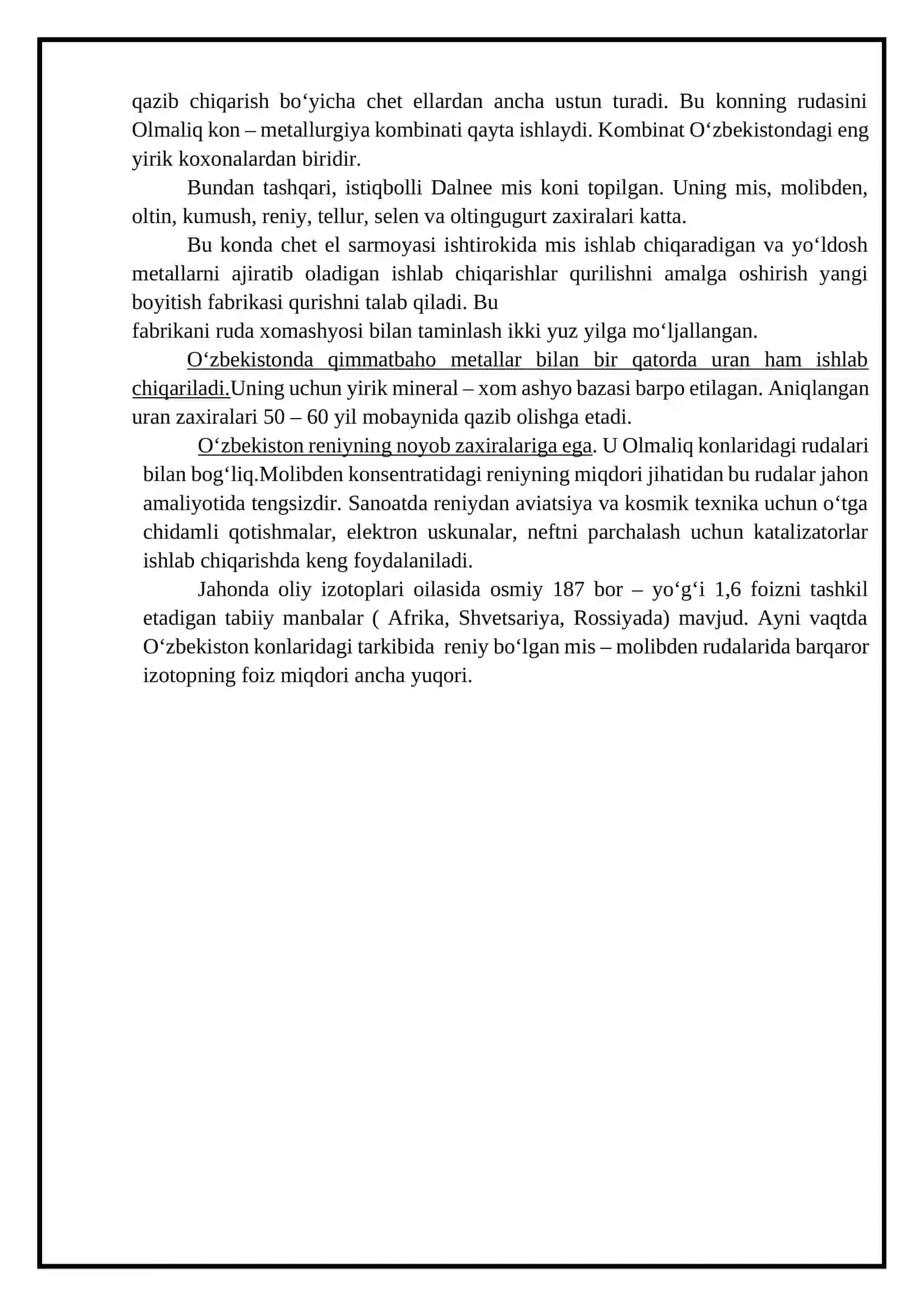 Qo’rg’oshin-rux rudasini boyitishning kollektiv-selektiv sxemasini hisoblash 4