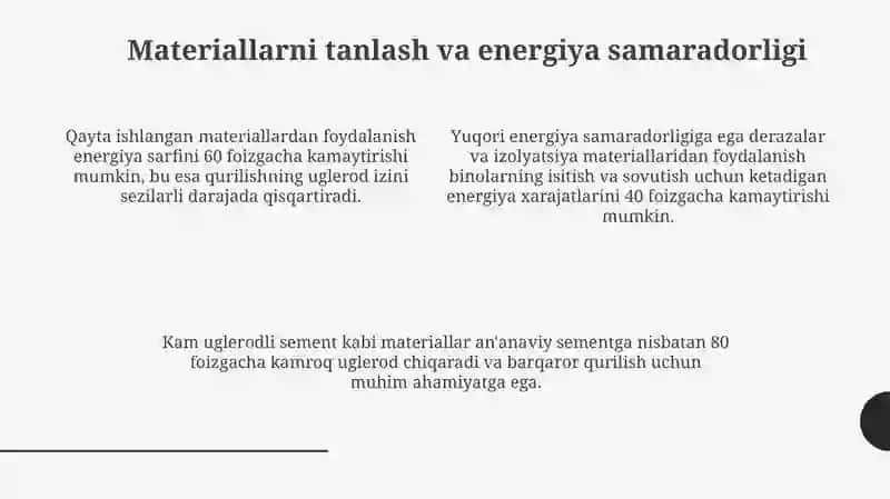 Qurilishda barqaror rivojlanish tamoyillari 4