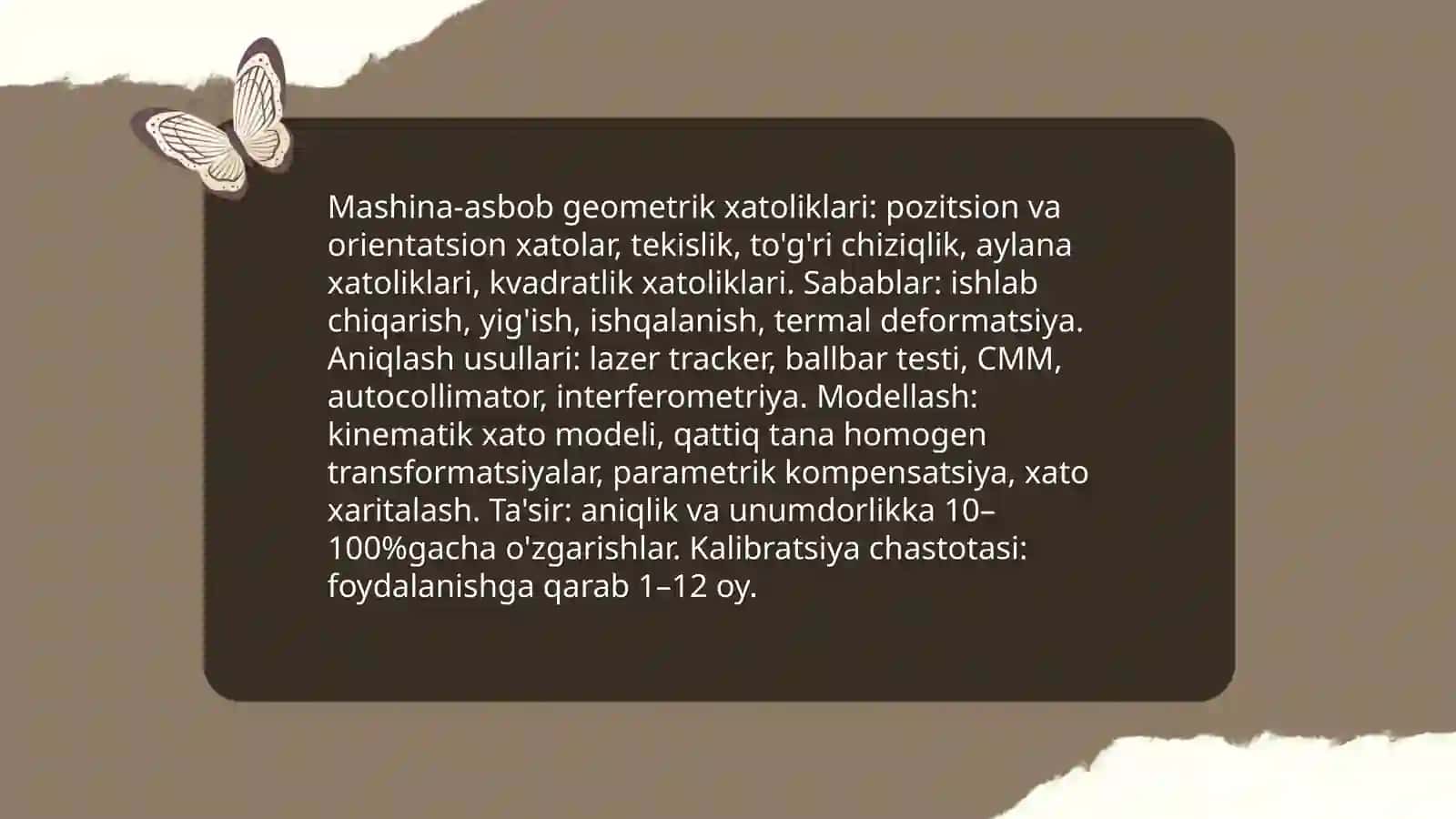 Mexanik ishlov berish xatoliklarni va ularni hisoblash usullari 4