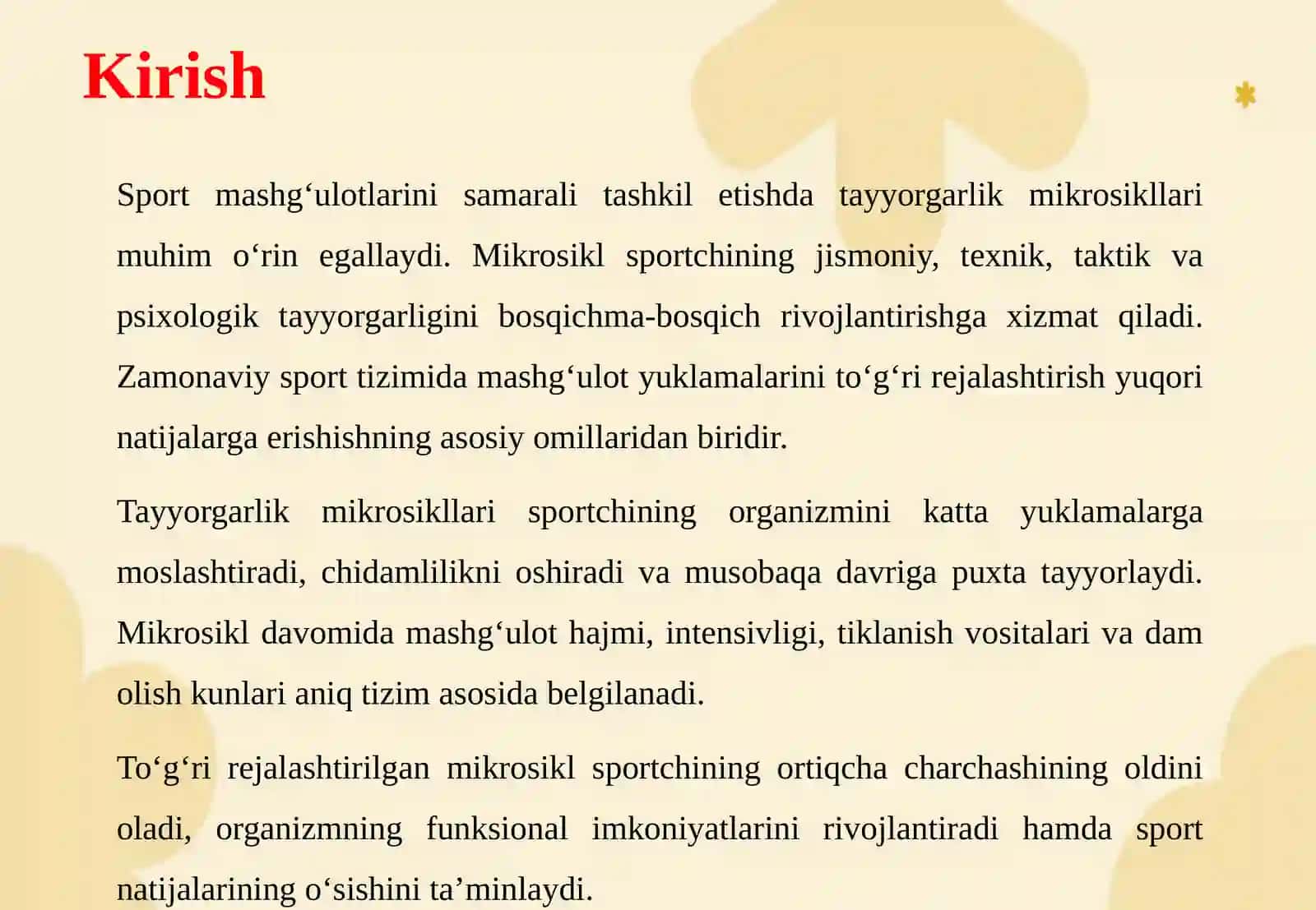 Tayyorgarlik mikrosikllarini rejalashtirish 4