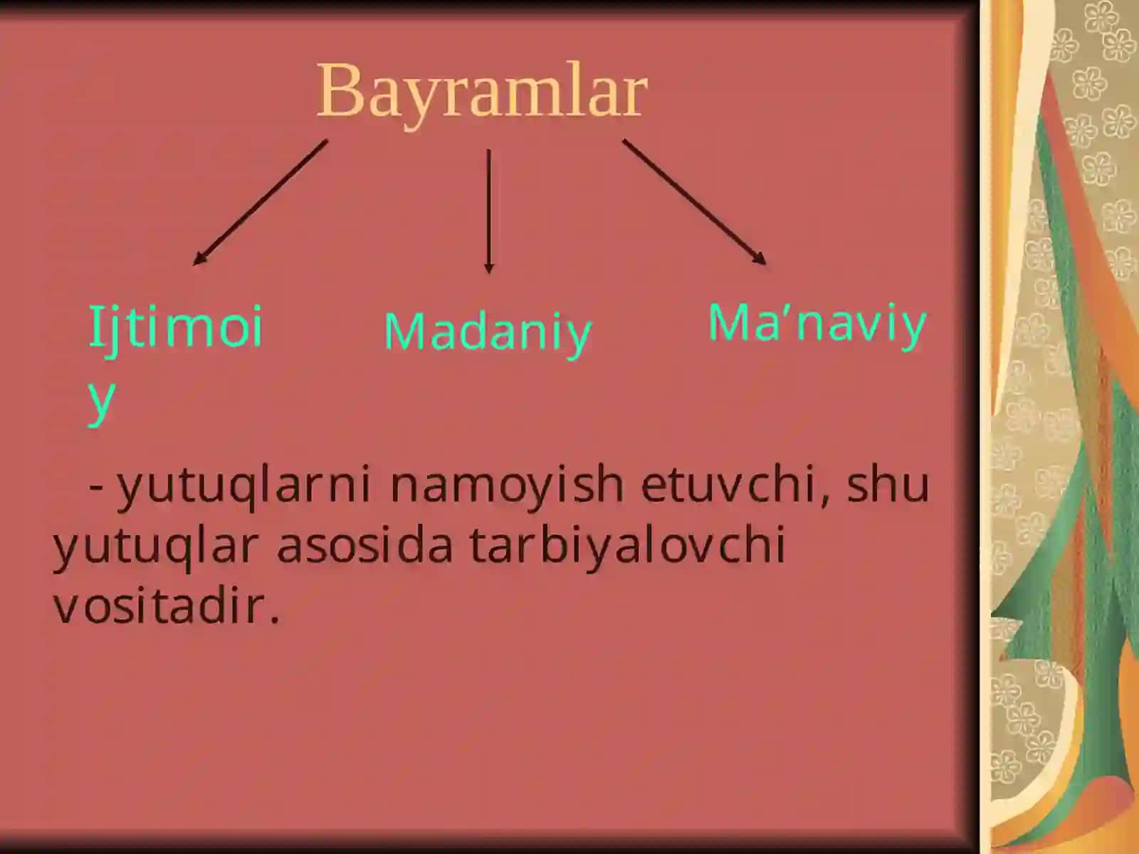 BAYRAMLAR - XALQNING SHODLIK VA XURSANDCHILIK KUNI 4