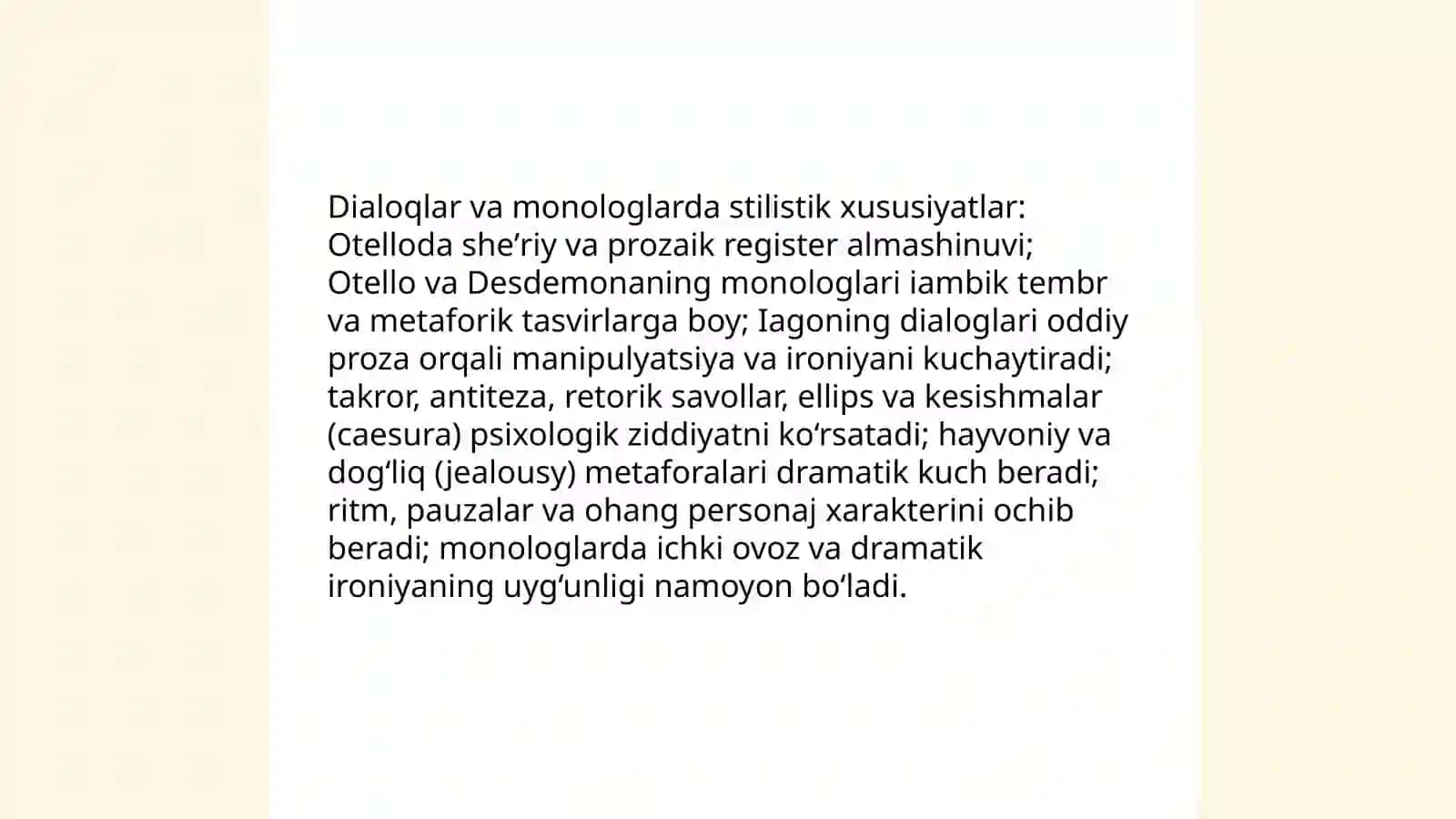 Otello drammasining stilistik tahlili 4