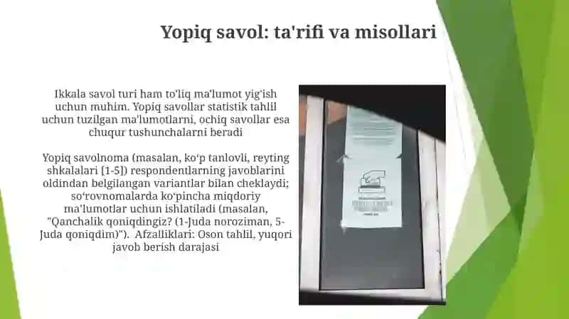 So'rovnomalar va anketalarni tuzish 4
